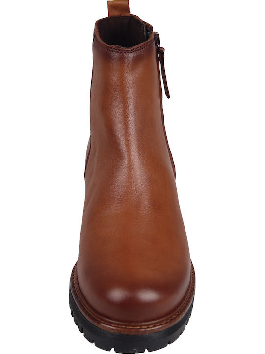Ghete dama de piele Ankle Boots Culoare Full Face Tabac maro
