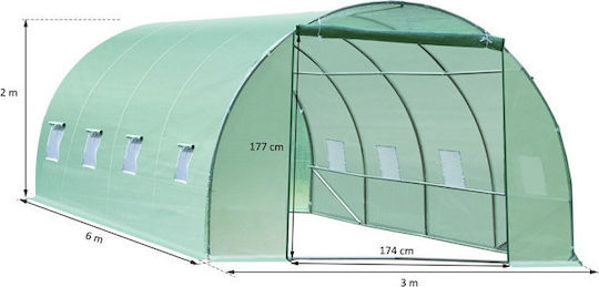 Outsunny 845-018 Θερμοκήπιο Τούνελ με Μεταλλικό Σκελετό 6x3x2m