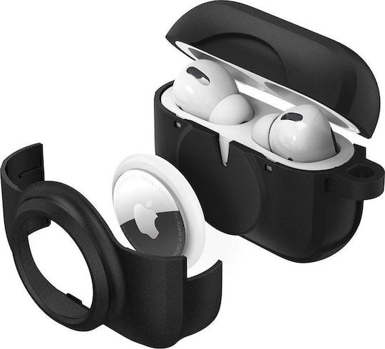 Spigen Tag Armor Duo Θήκη Σιλικόνης με Γάντζο σε Μαύρο χρώμα για Apple AirPods Pro
