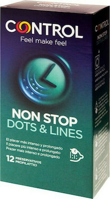 Control Feel Make Feel Prezervative Non Stop Dots & Lines Cu nervuri 12buc