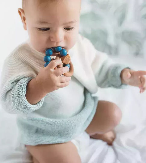 Nibbling Stellar Teething Ring from Wood for 0 Months+