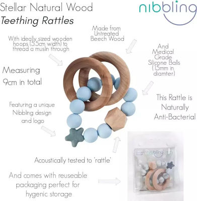 Nibbling Stellar Nat Wood Ring Teething Rattle made of Wood for 0 m+ 1pcs BR75815