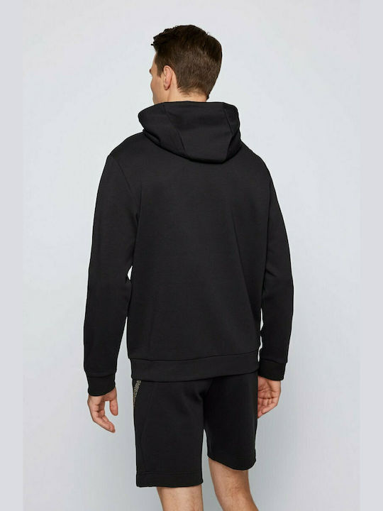 Hugo Boss Herren Sweatshirt mit Kapuze und Taschen Schwarz