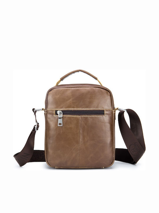 DJB-038 Leather Men's Bag Shoulder / Crossbody Brown
