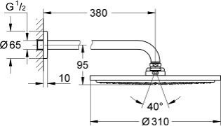 Grohe Rainshower Στρογγυλή Κεφαλή Ντουζ 31cm με Βραχίονα 38cm