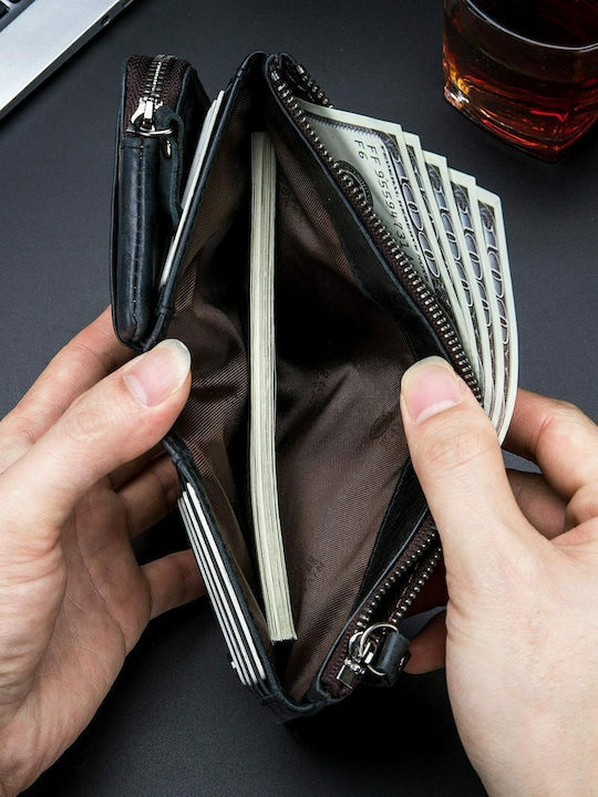 Leather Men's Wallet Classic with RFID Black