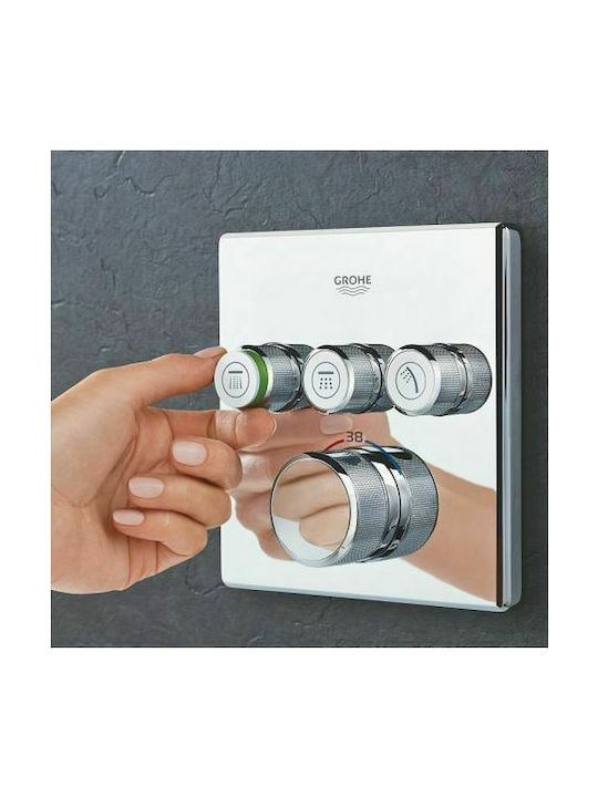 Grohe Grohtherm Smart Control Built-in Faucet Mixer for Shower 3 Exits Inox Copper