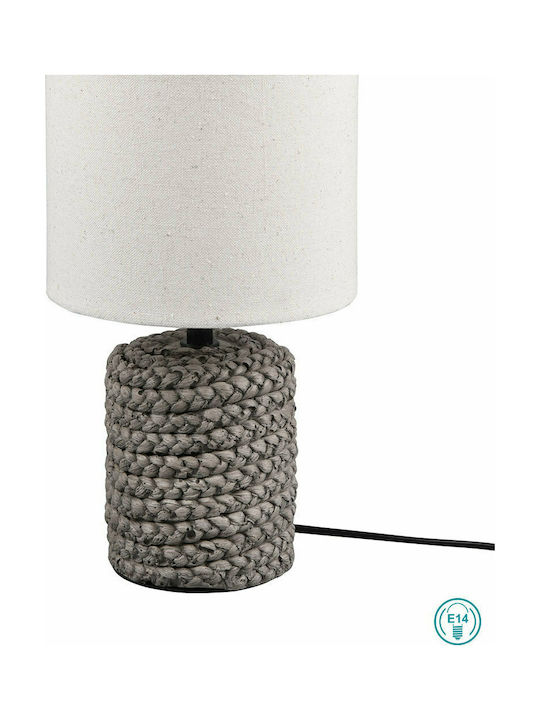 Trio Lighting Ceramic Table Lamp for Socket E14 with Beige Shade and Brown Base