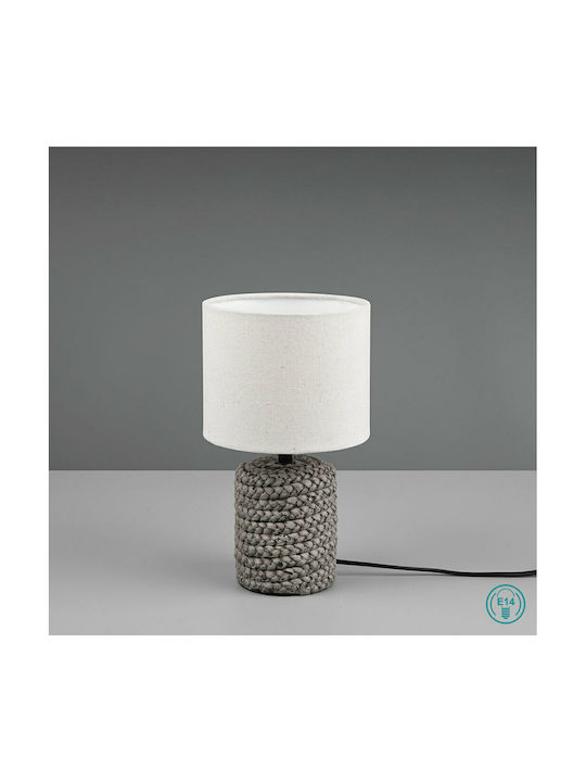 Trio Lighting Ceramic Table Lamp for Socket E14 with Beige Shade and Brown Base