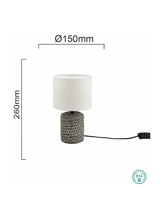 Trio Lighting Ceramic Table Lamp for Socket E14 with Beige Shade and Brown Base