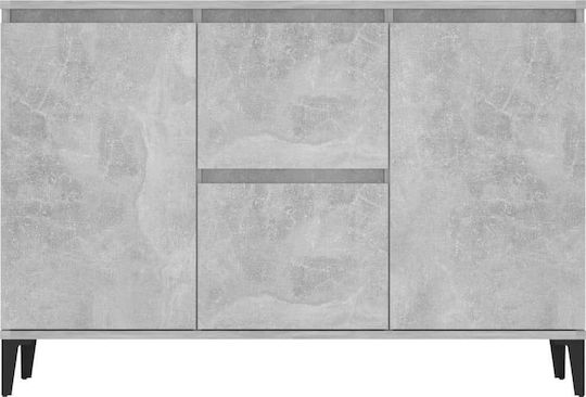 Мебели за съхранение дървен с чекмеджета Сив бетон 104x35x70см