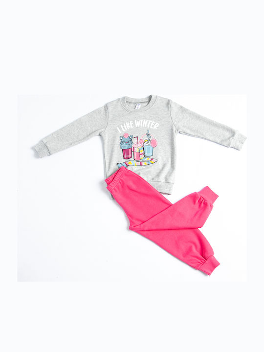 Dreams by Joyce Set Top & Bottom Kids Winter Pyjamas Gray