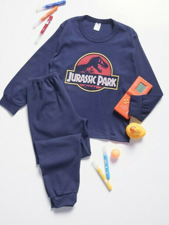 Nina Club Kinder Schlafanzug Winter Baumwolle Marineblau Jurassic Park
