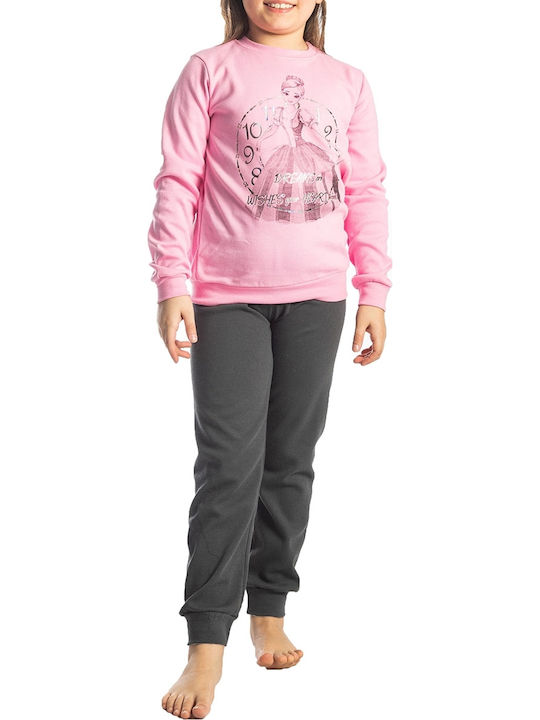 Dreams by Joyce Set Top & Bottom Kids Winter Pyjamas Pink