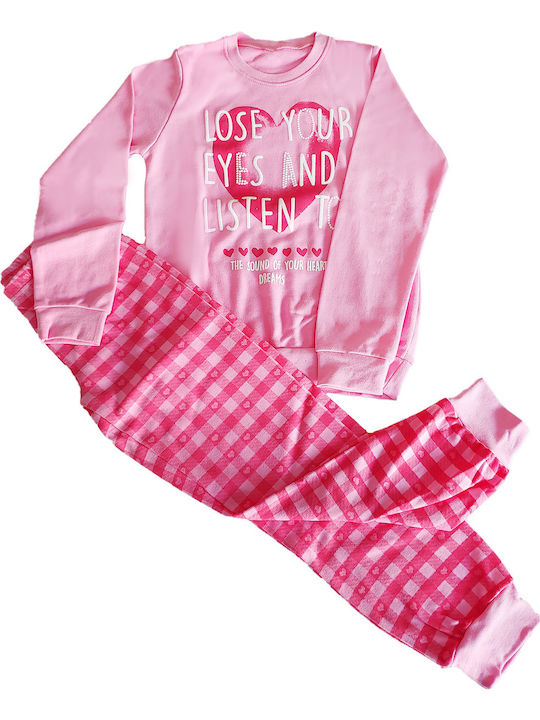 Dreams by Joyce Set Top & Bottom Kids Winter Pyjamas Fuchsia