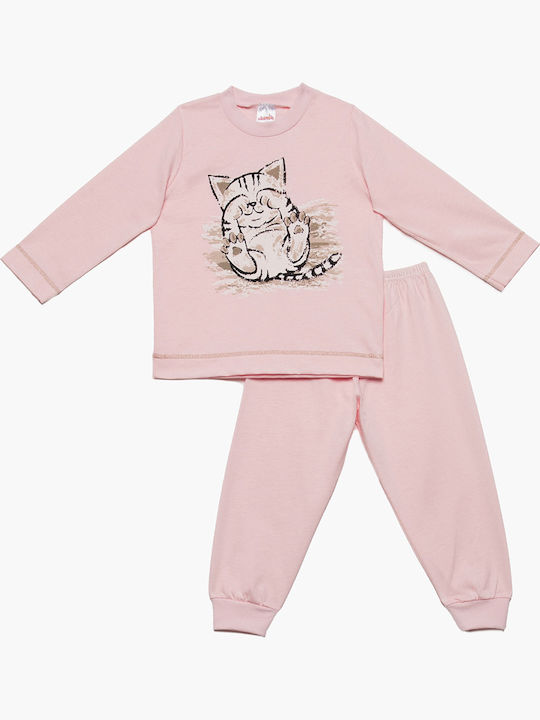 Minerva Set Top & Bottom Kids Winter Pyjamas Pink