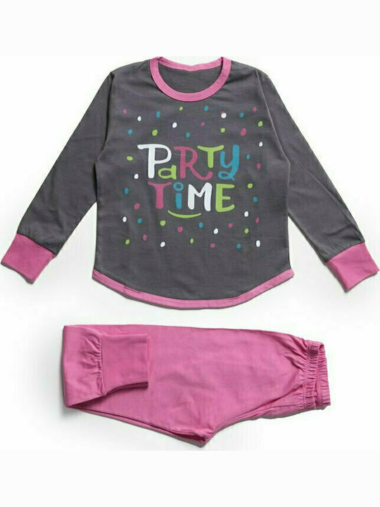 Minerva Set Top & Bottom Kids Winter Pyjamas Gray