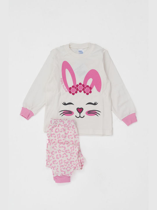 Pretty Baby Set Top & Bottom Kids Winter Pyjamas Ecru -449