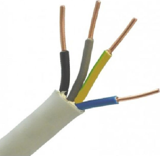 Nexans Power Cord Type NYM with Cable Properties 4x2.5mm² in White Colour 1m