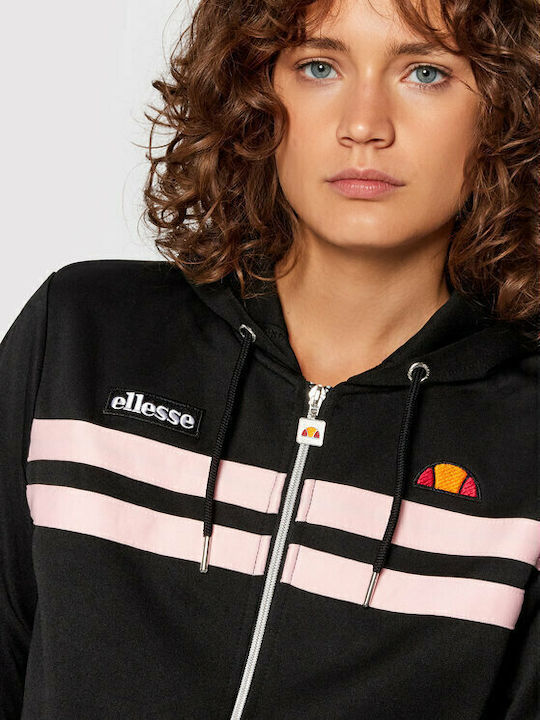 Bulito Cropped Women's Sweatshirt Jacket Hooded Black