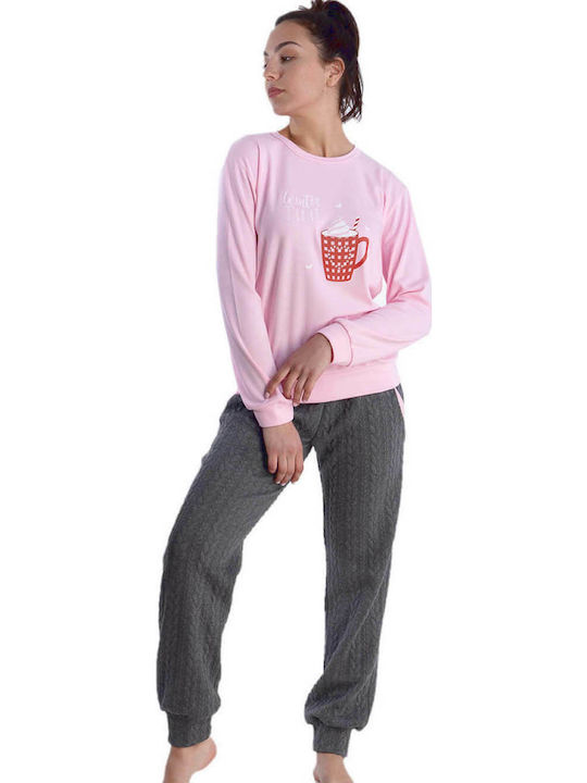 Rachel Set Winter Women's Pajamas Pink