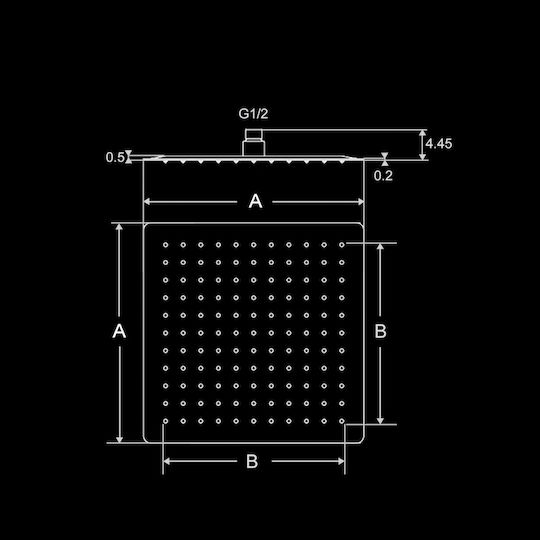 Vinci Vincirain Family Square Showerhead 25x25cm