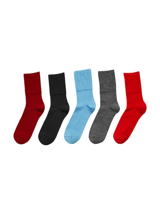 ME-WE Women's Solid Color Socks Red