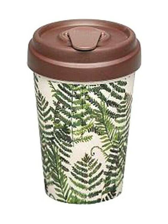 Chic Mic Leaves Bamboo Cup with Lid Green 400ml