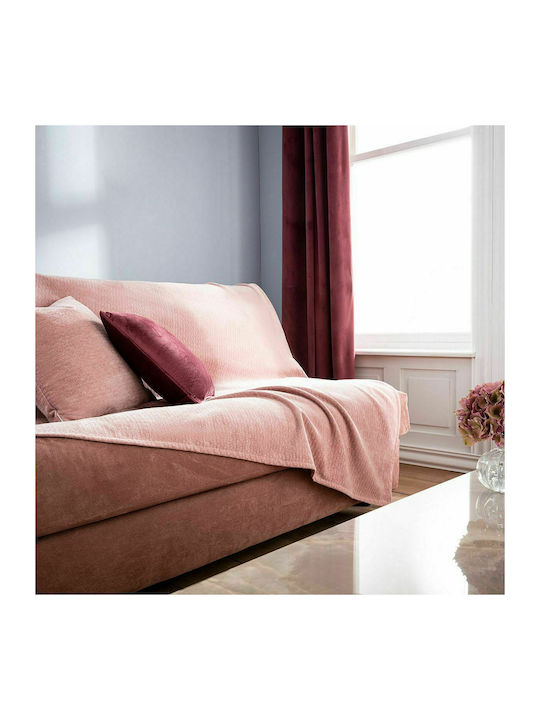 Gofis Home Valley Three-Seater Sofa Throw Velvet 180x310cm Sweet Pink 421/17