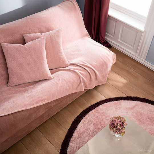 Gofis Home Valley Ριχτάρι Πολυθρόνας Chenille 180x180εκ. Sweet Pink 421/17