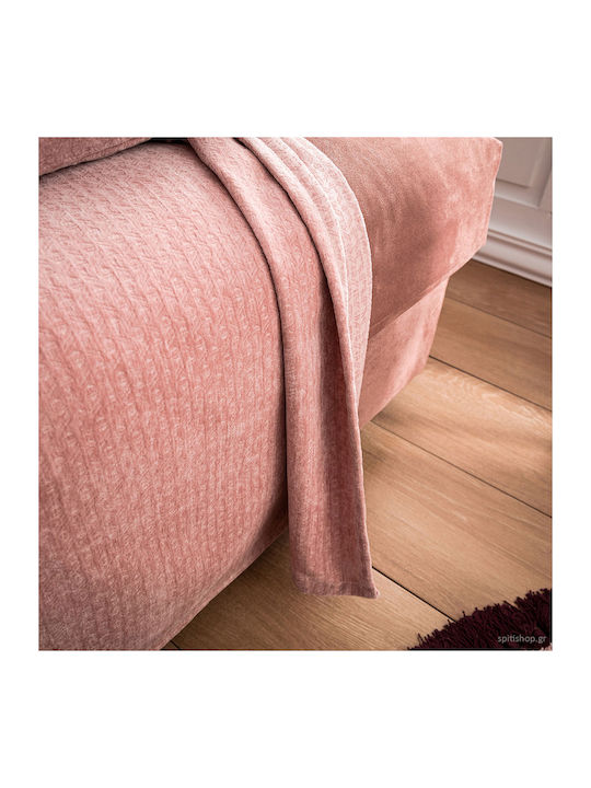Gofis Home Valley Armchair Throw Chenille 180x180cm Sweet Pink 421/17