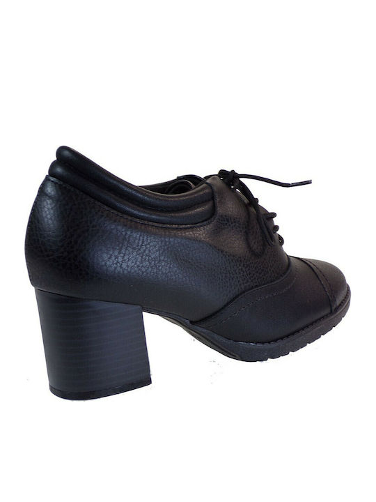 Δερμάτινα Γυναικεία Μποτάκια Oxfords Μαύρα