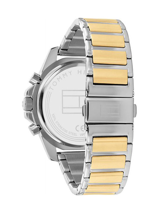 Tommy Hilfiger Mason Herrenuhr 45mm Chronograph Batterie mit Metallarmband