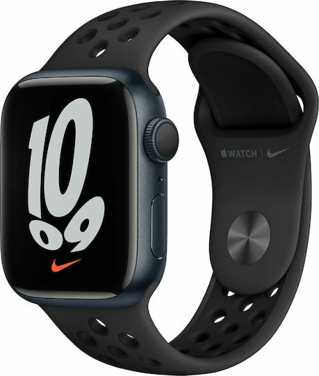 Apple Watch Series 7 Nike Aluminium 45mm Waterproof with Heart Rate Monitor (Midnight)