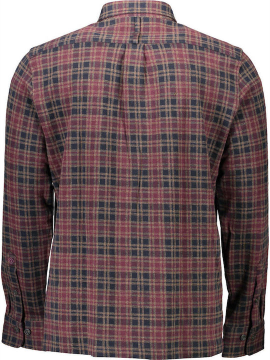 Gant Men's Shirt Long Sleeve Checked Brown