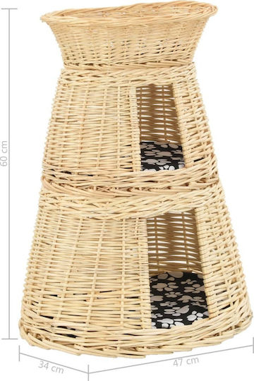 vidaXL Гнездо Котка Кафяв 47x34x60см