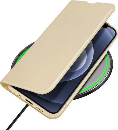 Dux Ducis Skin Pro Buchen Sie Synthetisches Leder Gold (iPhone 13)