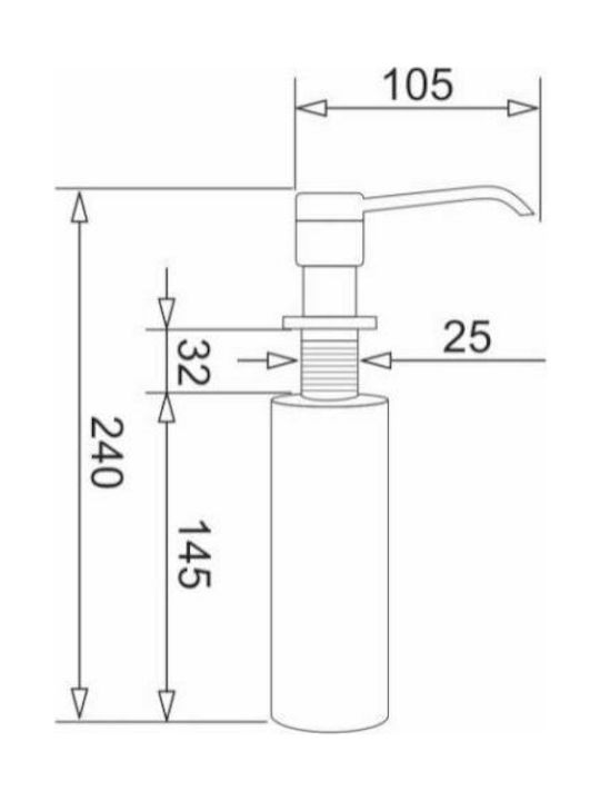 Pyramis DP-01 Dispenser Αφρού Μεταλλικό Ασημί 300ml