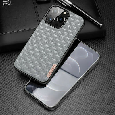 Dux Ducis Fino Silicone / Fabric Back Cover Gray (iPhone 13 Pro)