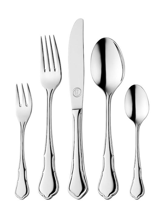 Cryspo Trio Chippendale 45.805.075 Φαγητού Ανοξείδωτα Ασημί 20cm 45.805.075 12τμχ