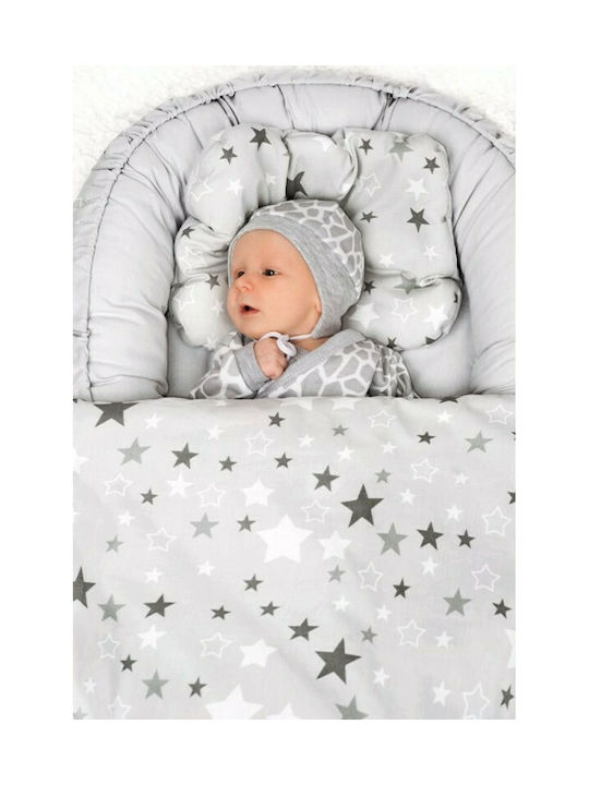New Baby Βρεφικό Μαξιλάρι Φωλιά Stars Λευκό