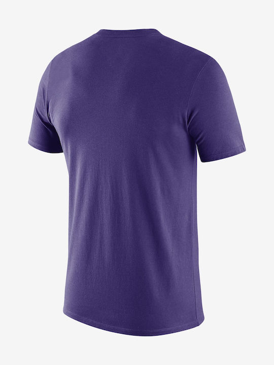 Nike Los Angeles Lakers Bărbați T-shirt Sportiv cu Mânecă Scurtă Dri-Fit Violet