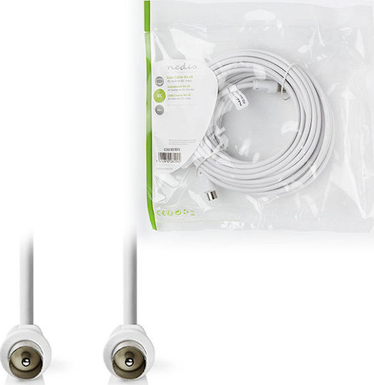 Nedis Antenna Cable Coax male - Coax male White 10m (CSGP40200WT100) 1pcs