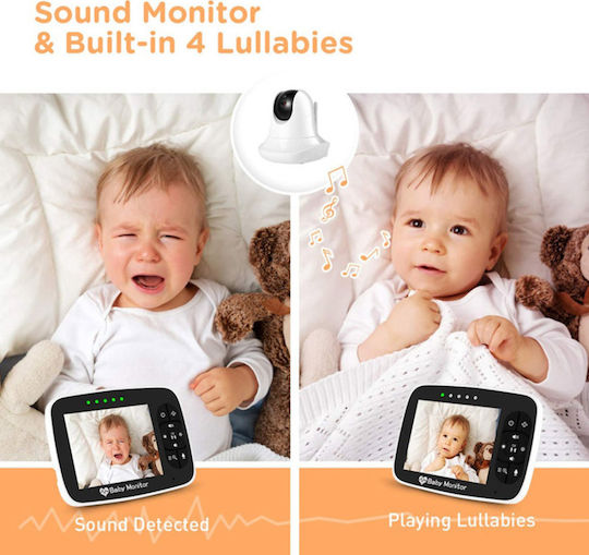 Andowl Wireless Baby Monitor with Camera & Screen 3.5" , Two-way Communication & Lullabies