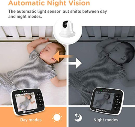 Andowl Wireless Baby Monitor with Camera & Screen 3.5" , Two-way Communication & Lullabies
