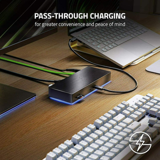 Razer Thunderbolt 4 Dock Chroma Thunderbolt 4 Docking Station με 4K PD Ethernet Μαύρο