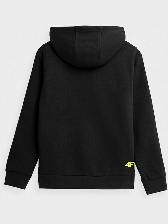 4F Boys Hooded Sweatshirt with Zipper Black