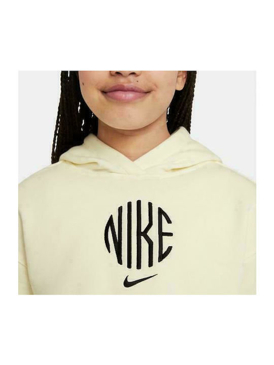 Nike Fleece Kids Sweatshirt with Hood White