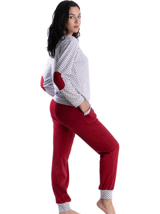 Rachel Winter Damen Pyjama-Set Burgundisch