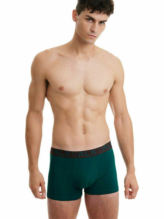 Walk Herren Boxershorts Grenache / Dark Green 2Packung